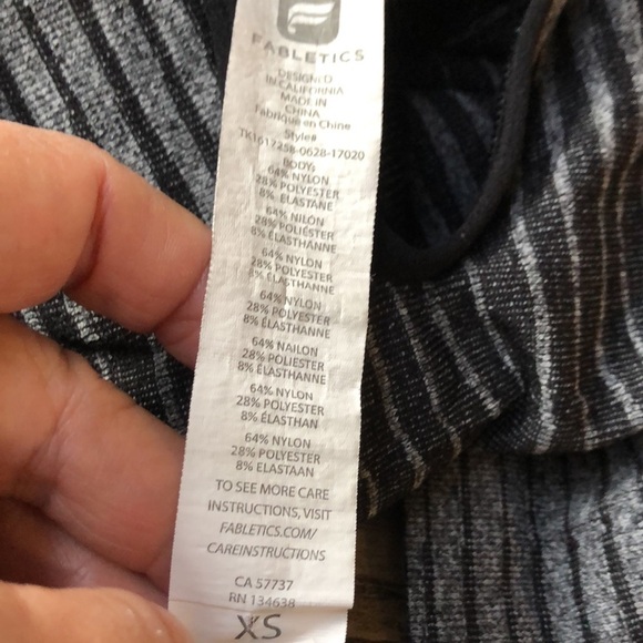 Fabletics Mandy Seamless Gray Black Striped Tank. Size XS - Picture 5 of 13
